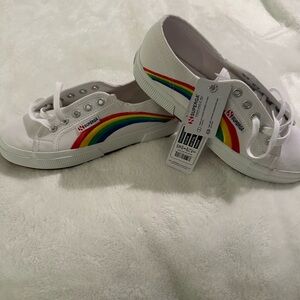 SuperGA rainbow shoes NWT 7.5 (38). White